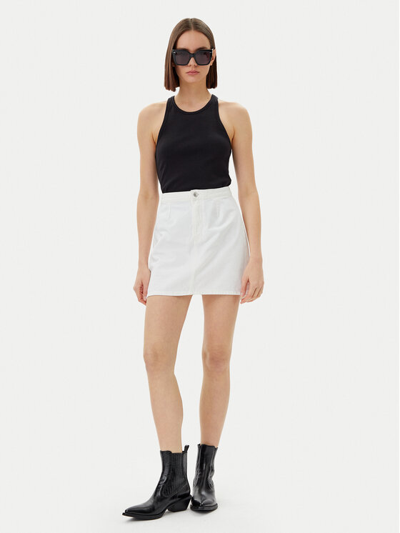 Calvin Klein Jeans Calvin Klein Jeans Džínová sukně J20J225194 Bílá Regular Fit