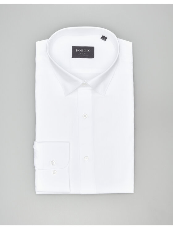 Borgio Borgio Koszula fabrizia 00579 Biały Slim Fit