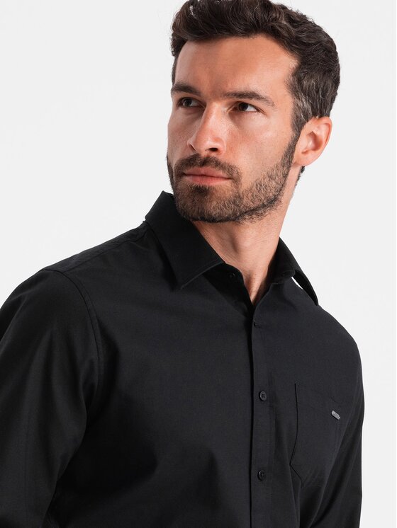 Ombre Ombre Košile OM-SHCS-0147 Černá Regular Fit