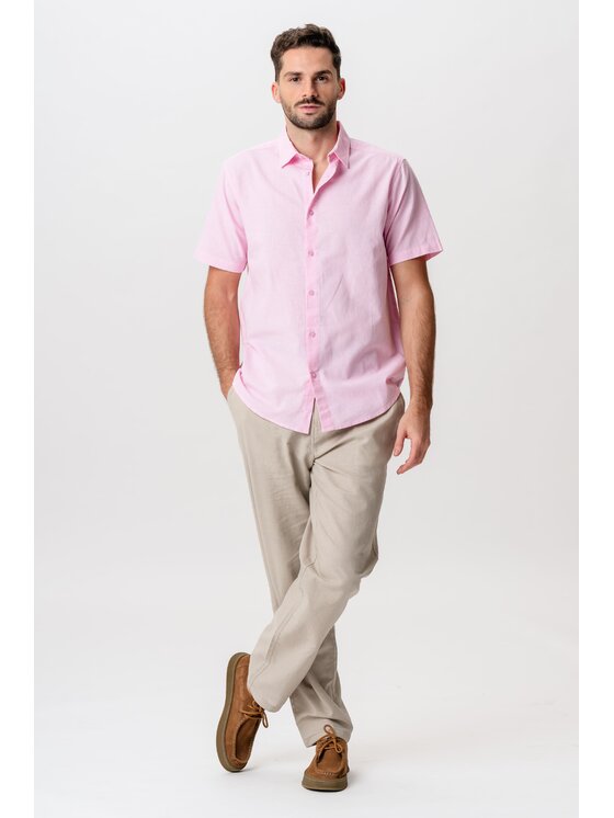 TeeShoppen TeeShoppen Koszula 'Basic Collection' Czerwony Regular Fit