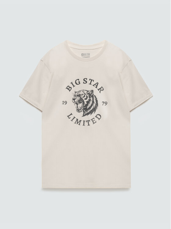 BIG STAR BIG STAR T-Shirt RENNER Kremowy Basic Fit