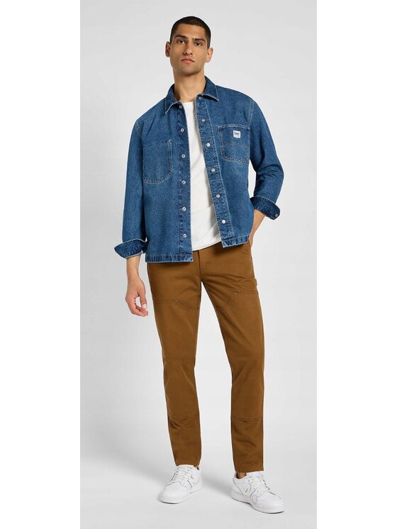 Lee Lee Kurtka jeansowa Worker Shirt Niebieski Basic Fit