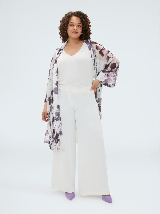 Fiorella Rubino Fiorella Rubino Spodnie materiałowe P068T005447N011 Biały Regular Fit