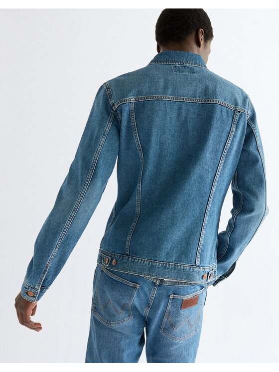 Wrangler Wrangler Kurtka jeansowa DENIM JACKET Niebieski Regular Fit