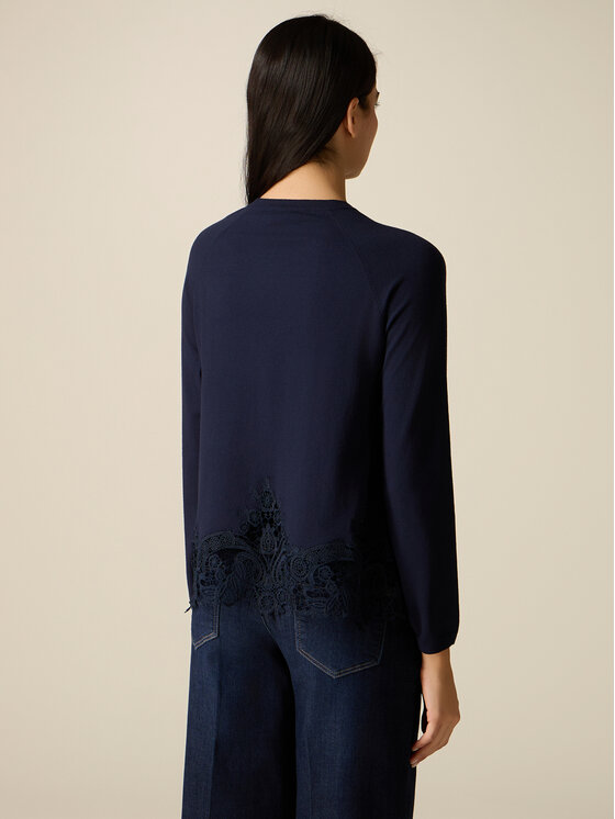 Oltre Oltre Maglione M031J005333N034 Blu Regular Fit