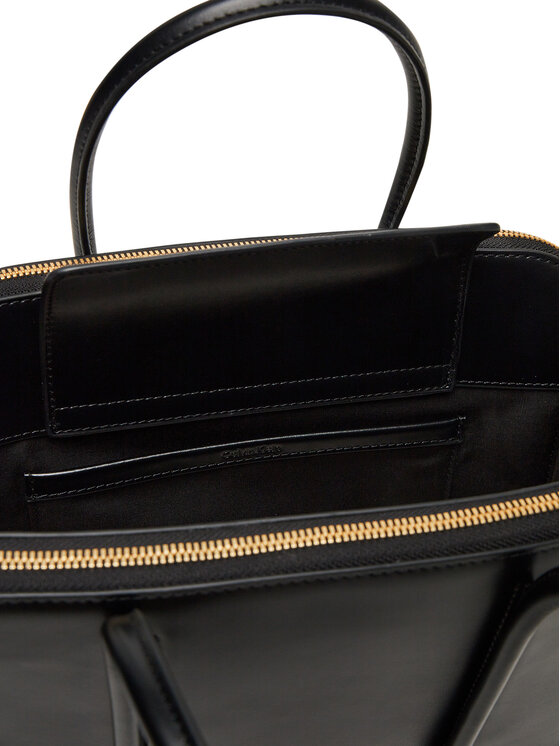 Calvin Klein Calvin Klein Τσάντα Carryall Mini Leather Tote Bag LV04F3034G Μαύρο