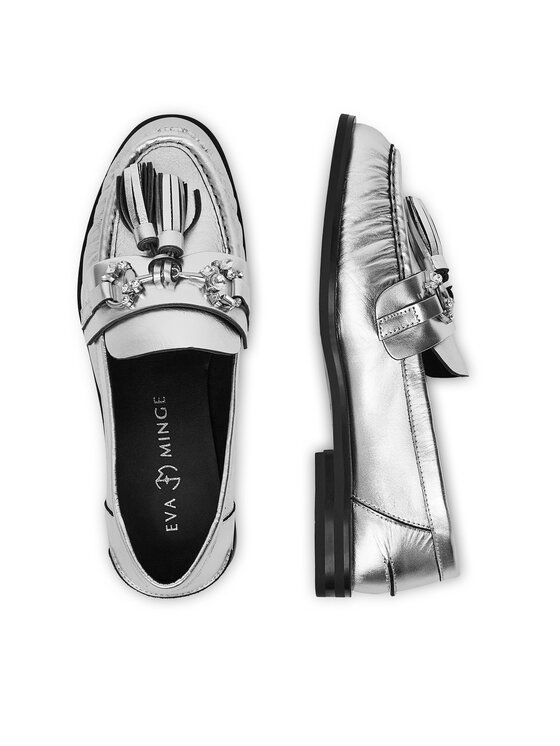 Eva Minge Eva Minge Loafersy PETUNIA-V1792-335-1 Srebrny