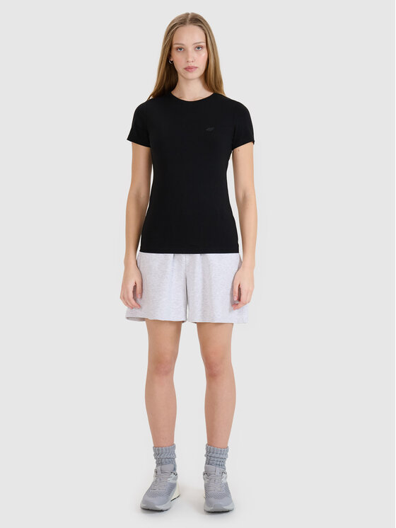 4F 4F Tričko NOS Čierna Slim Fit
