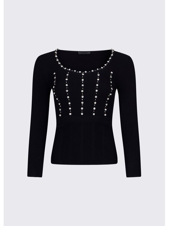 Liu Jo Liu Jo Sweter PA6021MS99EC3912 Czarny Slim Fit