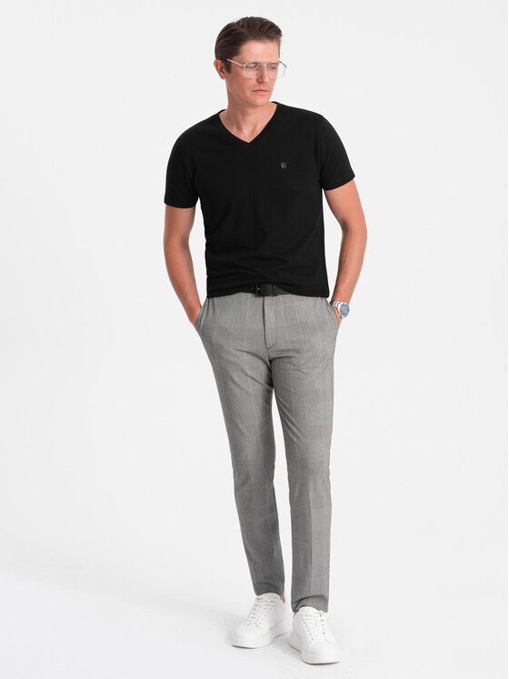 Ombre Ombre T-Shirt S2040 Czarny Slim Fit