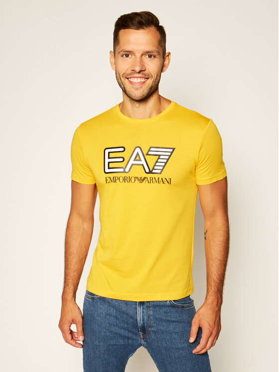 EA7 Emporio Armani T-Shirt 6HPT81 PJM9Z 1603 Żółty Regular Fit