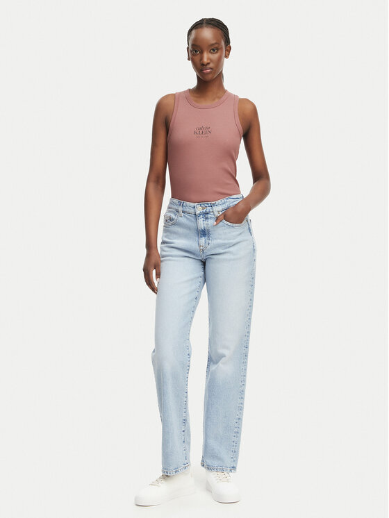 Calvin Klein Jeans Calvin Klein Jeans Top LV047F239G Světle hnědá Slim Fit