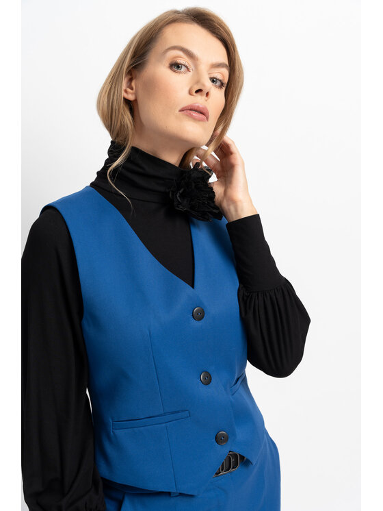 CLICK CLICK Γιλέκο 7-983 Μπλε Ladies Fit