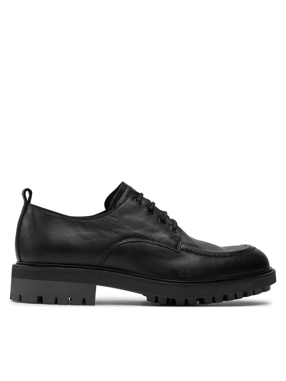 Pantofi Calvin Klein Apron Cut Derby HM0HM01388 Black/Iron Gate 0GV