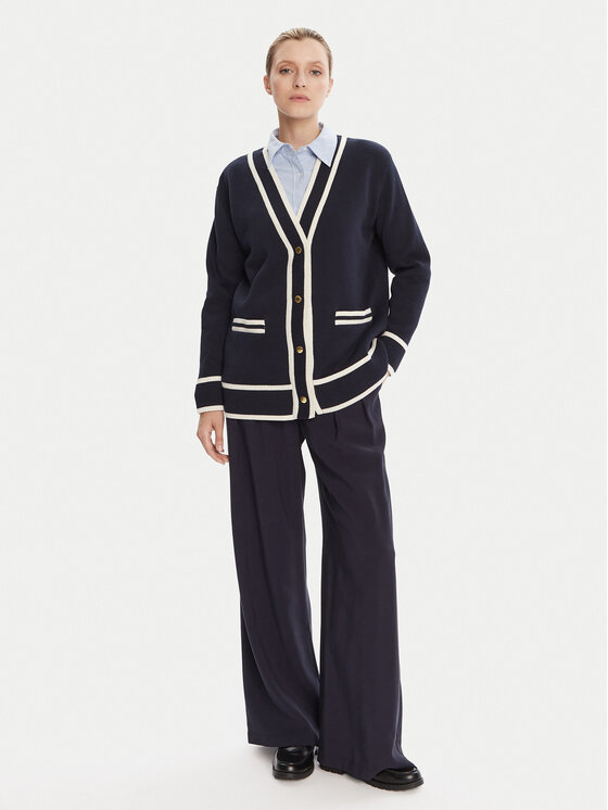 Gant Gant Kardigan 4805340 Granatowy Relaxed Fit