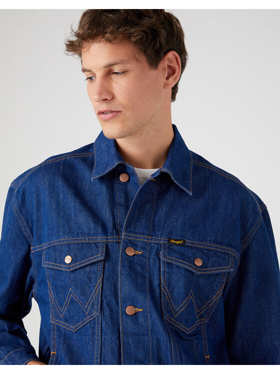 Wrangler Wrangler Kurtka jeansowa ANTI FIT JACKET Niebieski Regular Fit