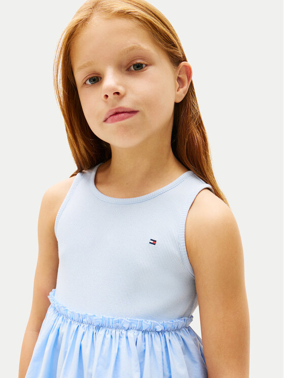 Tommy Hilfiger Tommy Hilfiger Letné šaty KG0KG09148 Svetlo modrá Regular Fit