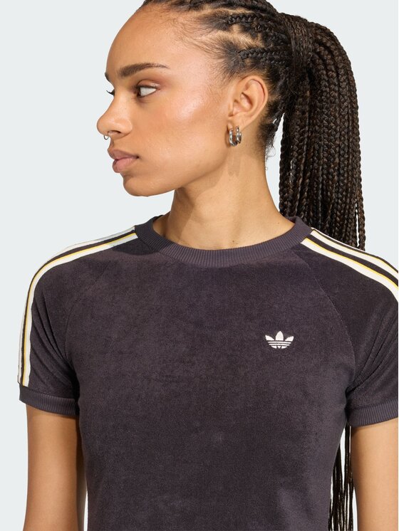 adidas adidas T-Shirt TERRY TOWEL CALI TEE Czarny Slim Fit