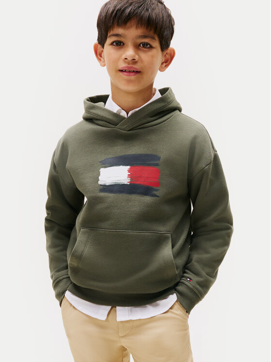 Tommy Hilfiger Tommy Hilfiger Bluza Flag KB0KB10112 Zielony Regular Fit