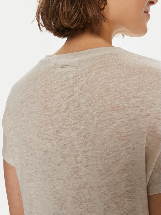 Calvin Klein Calvin Klein Tričko K20K207260 Béžová Relaxed Fit