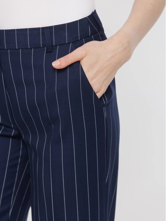 Willsoor Willsoor Spodnie materiałowe 68259 Granatowy Straight Leg