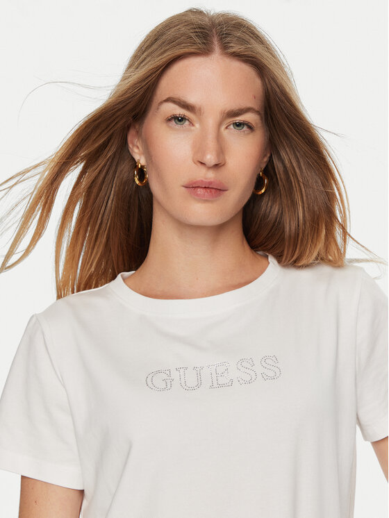 Guess Guess T-Shirt V3BI11 J1314 Biały Regular Fit