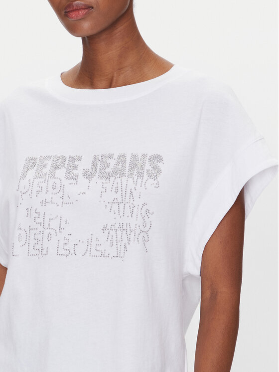 Pepe Jeans Pepe Jeans T-krekls Lira PL505996 Balts Regular Fit