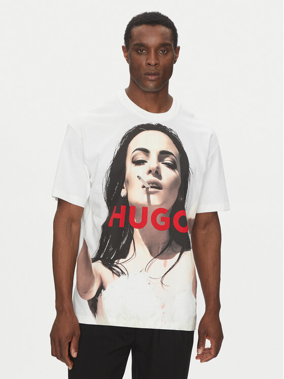 HUGO T-shirt Duwedie 50535314 Bianco Oversize, taglia : XXL