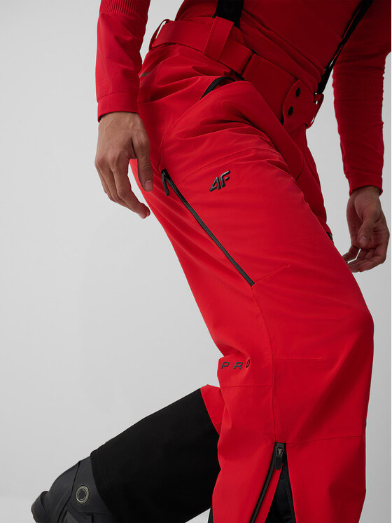 4F 4F Spodnie narciarskie 4F PRO SKI Czerwony Regular Fit