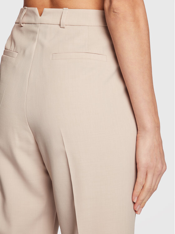 Herskind Herskind Kalhoty z materiálu Brandy 4604878 Écru Relaxed Fit