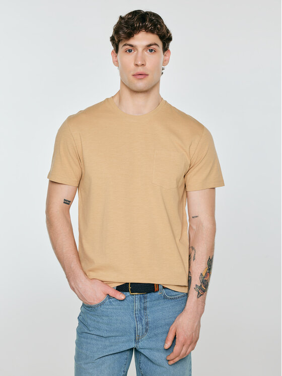 BIG STAR BIG STAR T-Shirt TOMES Beżowy Basic Fit