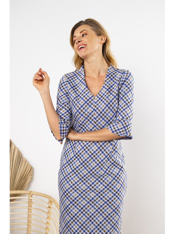 QUIOSQUE QUIOSQUE Každodenné šaty MIXECK DRESS Modrá Regular Fit