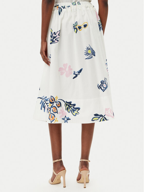 Marella Marella Trapezförmiger Rock Zambia 2513101072200 Weiß Regular Fit