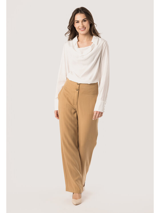 QUIOSQUE QUIOSQUE Kalhoty z materiálu QUIOSQUE 3UC004105 Béžová Regular Fit
