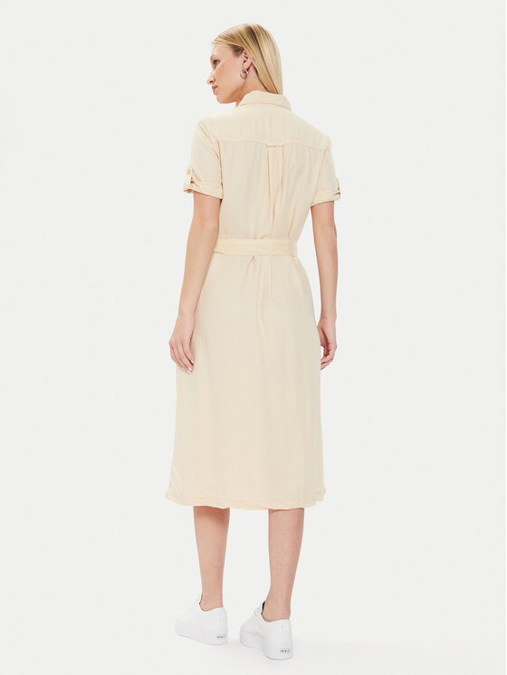 Pepe Jeans Pepe Jeans Rochie tip cămașă Evelinda PL953482 Bej Regular Fit
