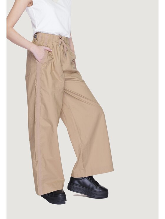 Blauer Blauer Παντελόνι Palazzo 24SBLDP01257 Μπεζ Palazzo Fit