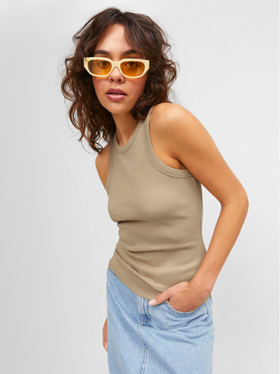 JJXX JJXX Top 12224661 Beżowy Rib Fit