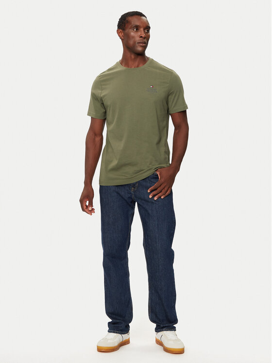 Tommy Hilfiger Tommy Hilfiger Marškinėliai MW0MW36500 Žalia Regular Fit