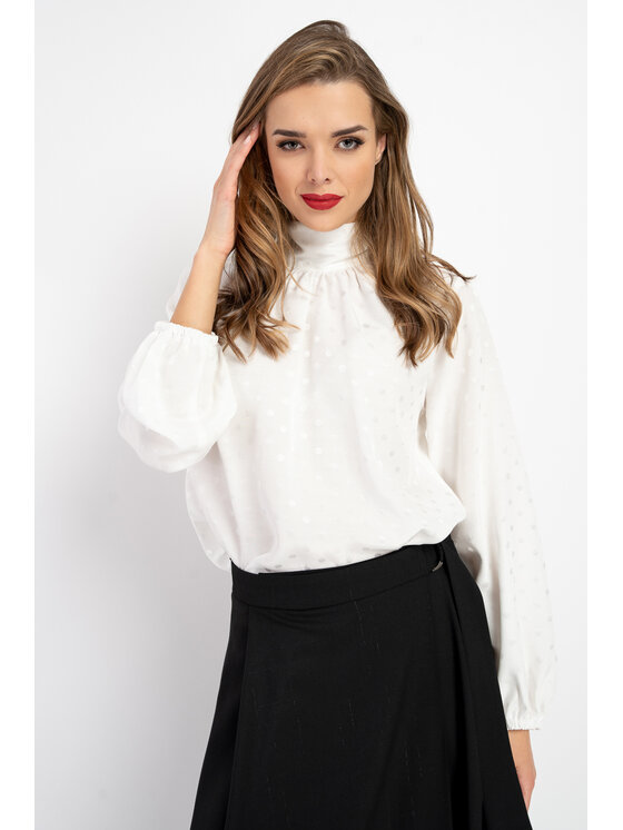 CLICK CLICK Blúzka 70-829 Biela Relaxed Fit