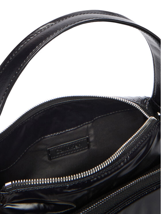 Calvin Klein Calvin Klein Дамска чанта Pocket Shiny Nylon Small Bag LV04F3405G Черен
