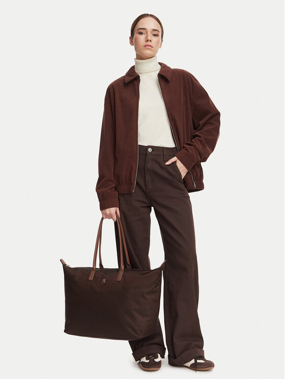 Tommy Hilfiger Torbica Popette Maxi Tote AW0AW17996 Smeđa