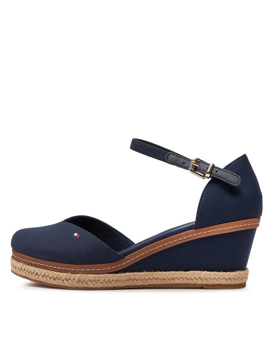 Tommy Hilfiger Tommy Hilfiger Еспадрильї Basic Closed Toe Mid Wedge FW0FW04787 Cиній
