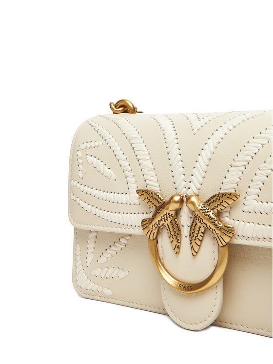 PINKO PINKO Ročna torba Love One Mini Cl PE 25 PLTT 100059 A2C3 Bela