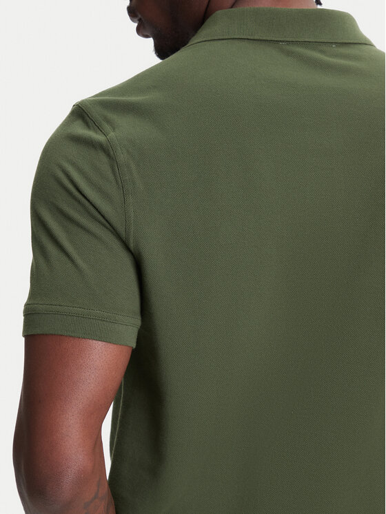 United Colors Of Benetton United Colors Of Benetton Тениска с яка и копчета 3089J3179 Зелен Regular Fit