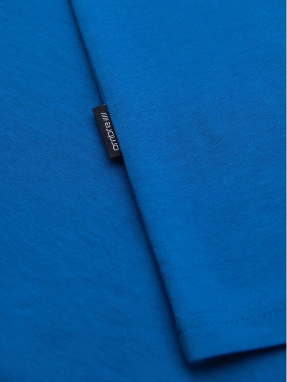 Ombre Ombre T-Shirt OM-TSBS-0236 Niebieski Regular Fit