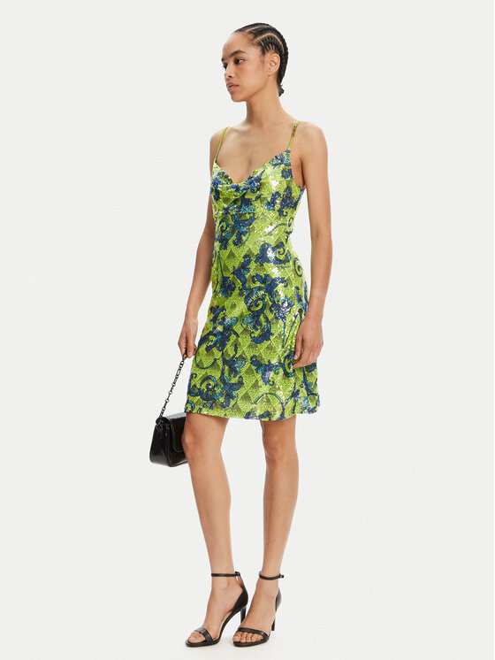 Versace Jeans Couture Versace Jeans Couture Rochie cocktail 78HAO9B6 Verde Slim Fit