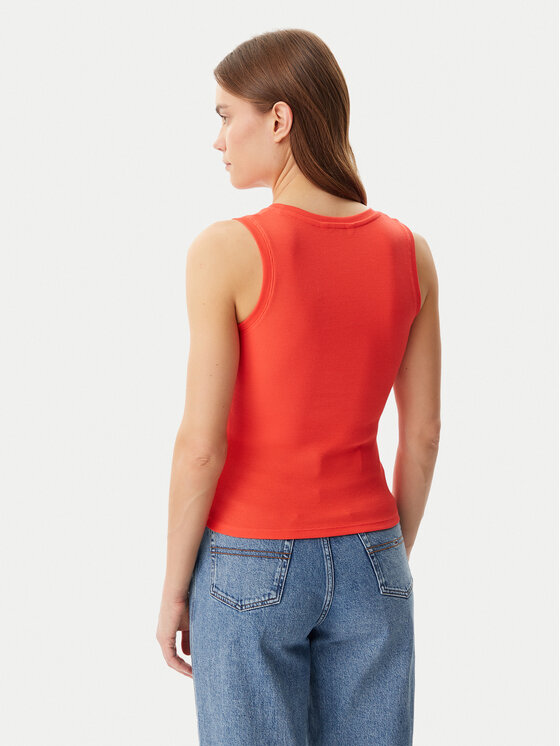 Tommy Jeans Tommy Jeans Top Essential DW0DW20673 Pomarańczowy Slim Fit
