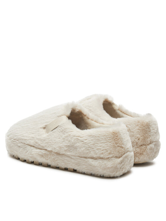Calvin Klein Jeans Calvin Klein Jeans Kapcie Home Anke Slipper Wn Fur YW0YW01596 Écru