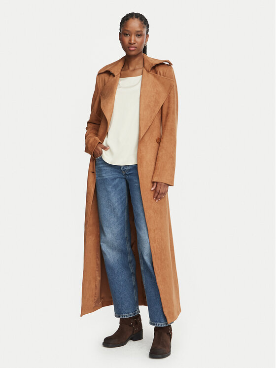 Bardot Bardot Trenčkot Kira Suede 57053JB4 Rjava Regular Fit