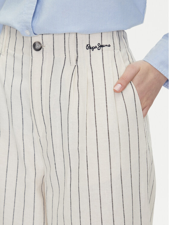 Pepe Jeans Pepe Jeans Hlače Herly PL211806 Bež Wide Leg